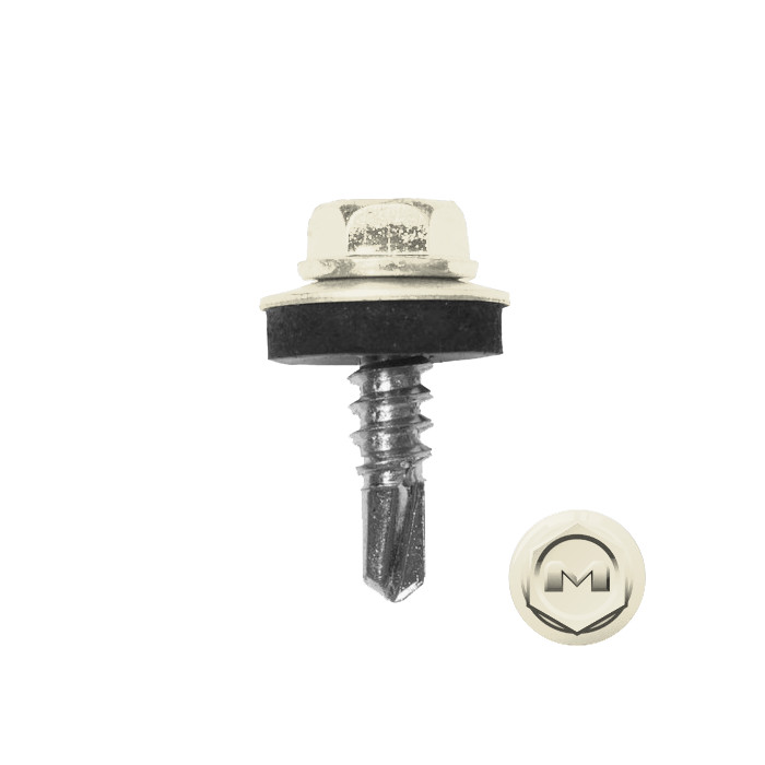 Саморез по металлу Daxmer 5,5х19 (250шт) сверло №3 RAL 9001